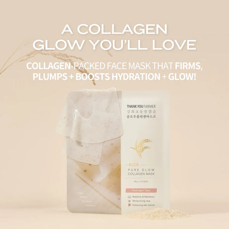 Rice Pure Glow Collagen Hydrogel Masks x 4pcs