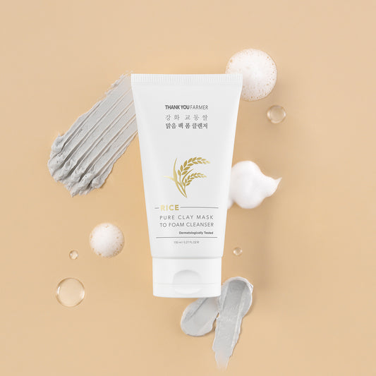 Rice Pure Clay Mask To Foam Cleanser – (150ml)