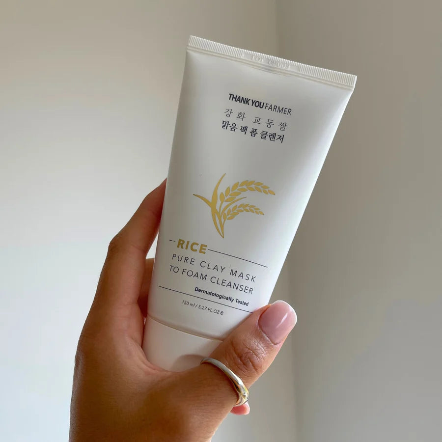 Rice Pure Clay Mask To Foam Cleanser – (150ml)