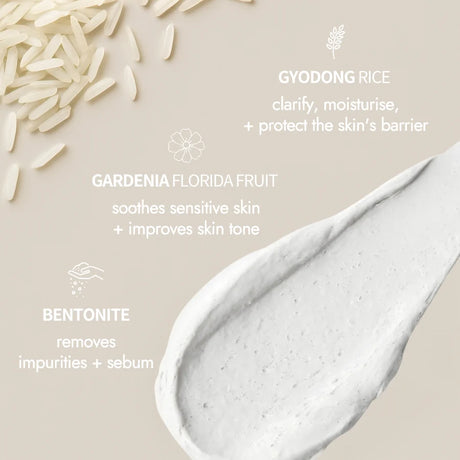 Rice Pure Clay Mask To Foam Cleanser – (150ml)