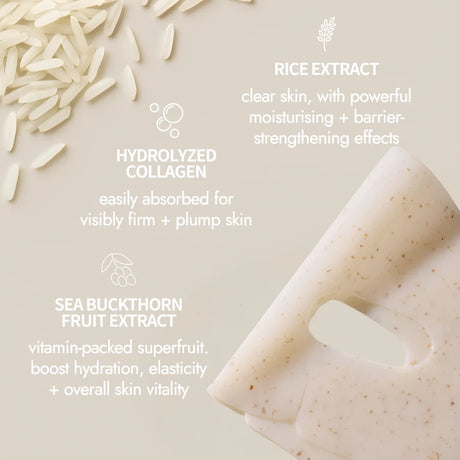 Rice Pure Glow Collagen Hydrogel Masks x 4pcs