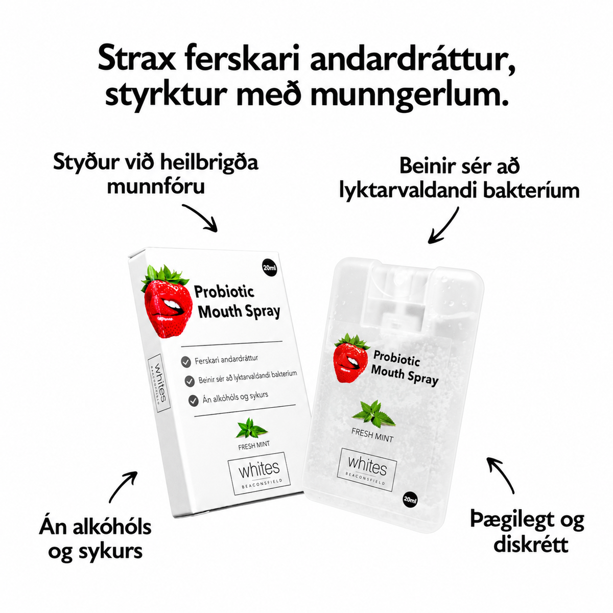 Whites Probiotic Mouth Spray – Munnsprey með góðgerlum 20 ml