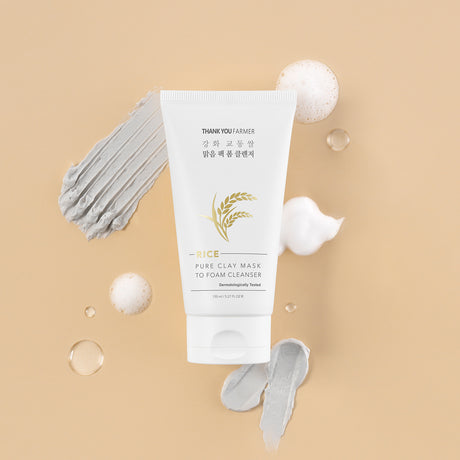 Rice Pure Clay Mask To Foam Cleanser – (150ml)